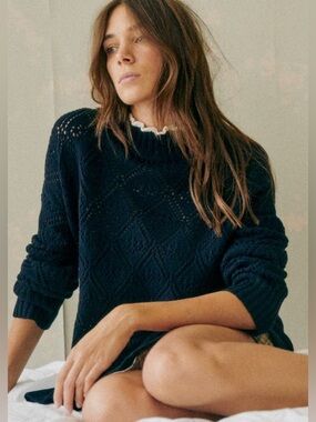 Sezane Laurie Jumper in Navy— Size XS